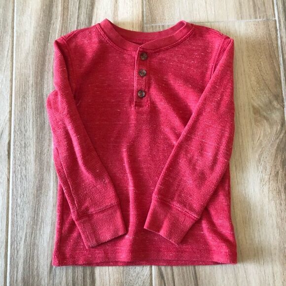 JUMPING BEANS Waffle Knit Long Sleeve 1/4 Button Top Size 4T - Picture 1 of 4